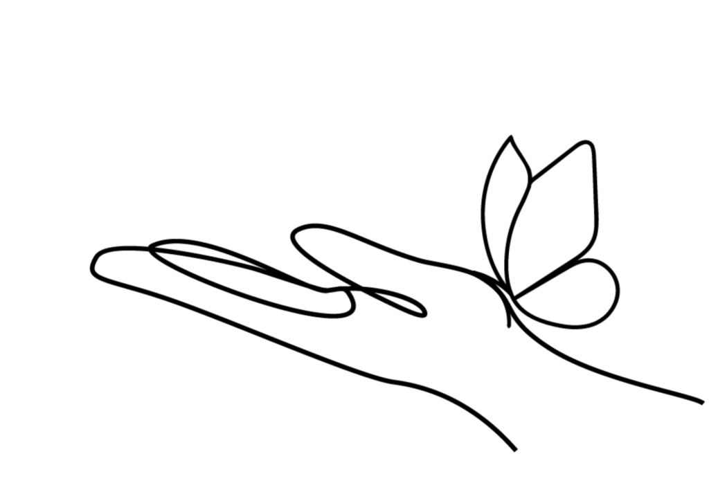 Hand mit Schmetterling